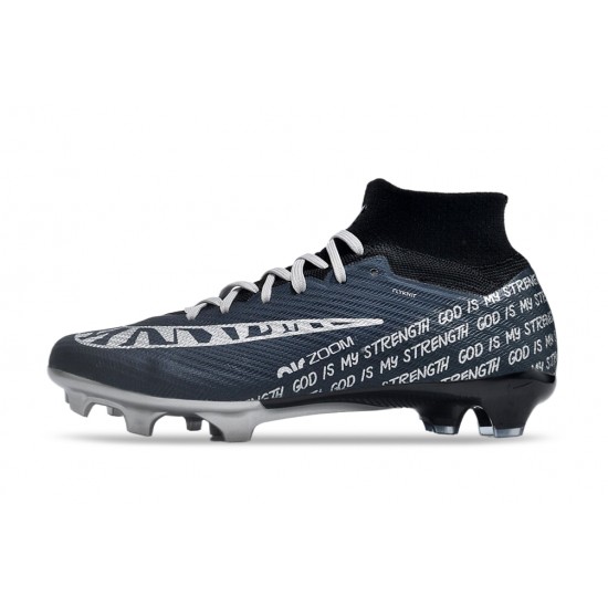 Nike Air Zoom Mercurial Superfly 9 Elite FG High Top Football Boots & Shoes Deep Blue White