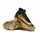 Nike Air Zoom Mercurial Superfly 9 Elite FG High Top Football Boots & Shoes Gold Black