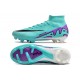 Nike Air Zoom Mercurial Superfly 9 Elite FG High Top Football Boots & Shoes Ltblue Purple