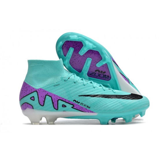 Nike Air Zoom Mercurial Superfly 9 Elite FG High Top Football Boots & Shoes Ltblue Purple