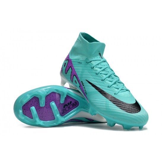 Nike Air Zoom Mercurial Superfly 9 Elite FG High Top Football Boots & Shoes Ltblue Purple