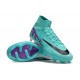 Nike Air Zoom Mercurial Superfly 9 Elite FG High Top Football Boots & Shoes Ltblue Purple