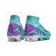 Nike Air Zoom Mercurial Superfly 9 Elite FG High Top Football Boots & Shoes Ltblue Purple