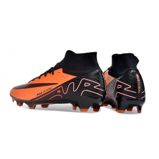 Nike Air Zoom Mercurial Superfly 9 Elite FG High Top Football Boots & Shoes Orange Black