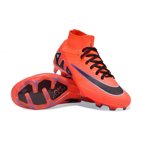 Nike Air Zoom Mercurial Superfly 9 Elite FG High Top Football Boots & Shoes Red Black