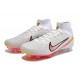 Nike Air Zoom Mercurial Superfly 9 Elite FG High Top Football Boots & Shoes White Black Red