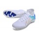 Nike Air Zoom Mercurial Superfly 9 Elite FG High Top Football Boots & Shoes White Blue