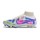 Nike Air Zoom Mercurial Superfly 9 Elite FG High Top Football Boots & Shoes White Blue Pink