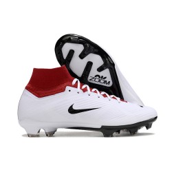 Nike Air Zoom Mercurial Superfly 9 Elite FG High Top Football Boots & Shoes White Red Black