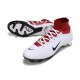 Nike Air Zoom Mercurial Superfly 9 Elite FG High Top Football Boots & Shoes White Red Black