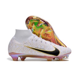 Nike Air Zoom Mercurial Superfly 9 Elite FG High Top Football Boots & Shoes White Yellow