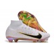 Nike Air Zoom Mercurial Superfly 9 Elite FG High Top Football Boots & Shoes White Yellow