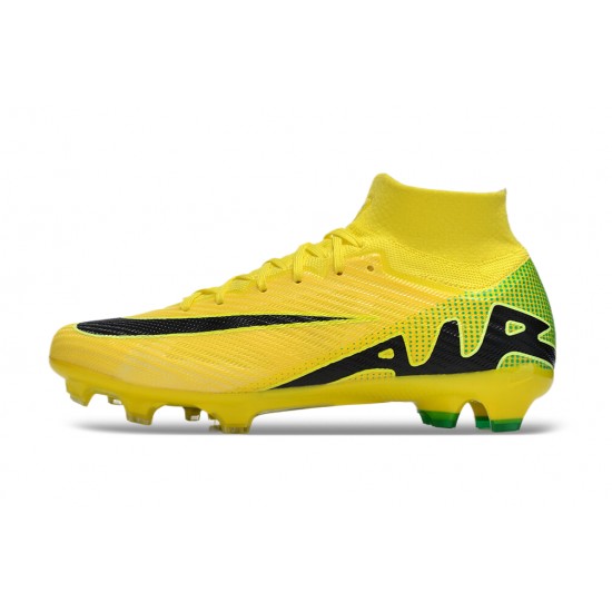 Nike Air Zoom Mercurial Superfly 9 Elite FG High Top Football Boots & Shoes Yellow Black