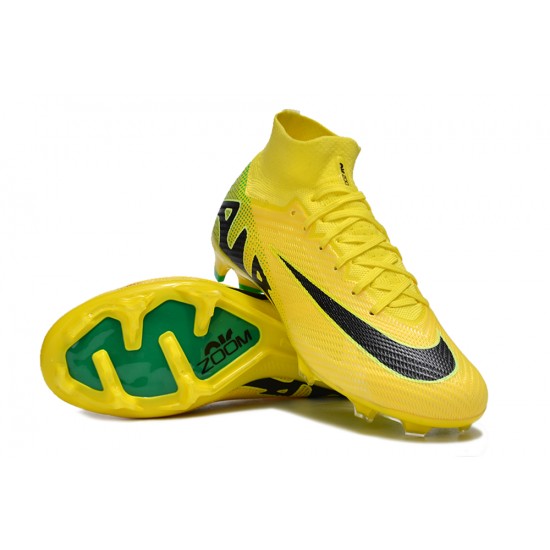 Nike Air Zoom Mercurial Superfly 9 Elite FG High Top Football Boots & Shoes Yellow Black