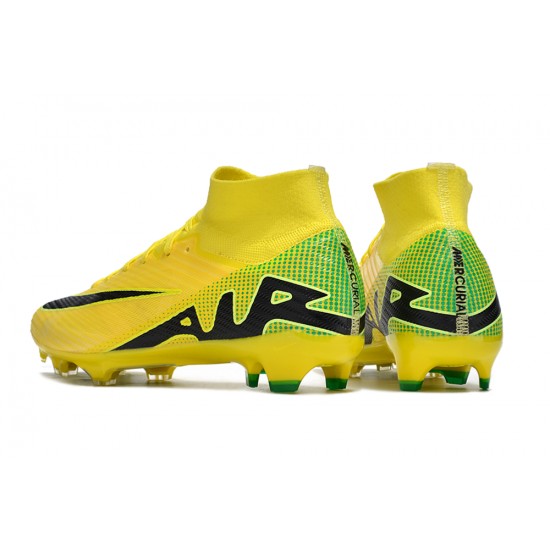 Nike Air Zoom Mercurial Superfly 9 Elite FG High Top Football Boots & Shoes Yellow Black