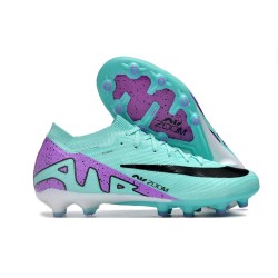 Nike Air Zoom Mercurial Vapor 15 Elite AG Low Football Boots & Shoes Black Ltblue Purple 