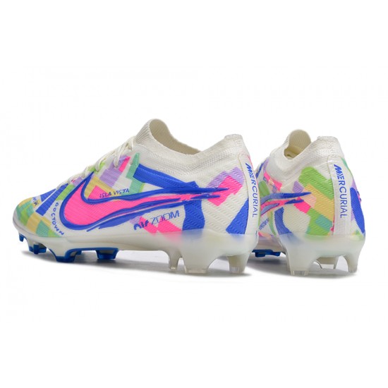 Nike Air Zoom Mercurial Vapor 15 Elite FG Low Football Boots & Shoes Blue Pink White