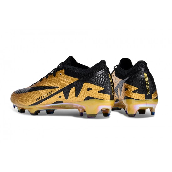 Nike Air Zoom Mercurial Vapor 15 Elite FG Low Football Boots & Shoes Gold Black