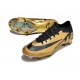 Nike Air Zoom Mercurial Vapor 15 Elite FG Low Football Boots & Shoes Gold Black