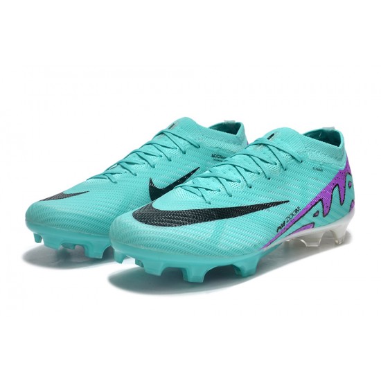 Nike Air Zoom Mercurial Vapor 15 Elite FG Low Football Boots & Shoes Ltblue Purple Black