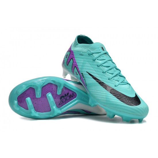 Nike Air Zoom Mercurial Vapor 15 Elite FG Low Football Boots & Shoes Ltblue Purple Black