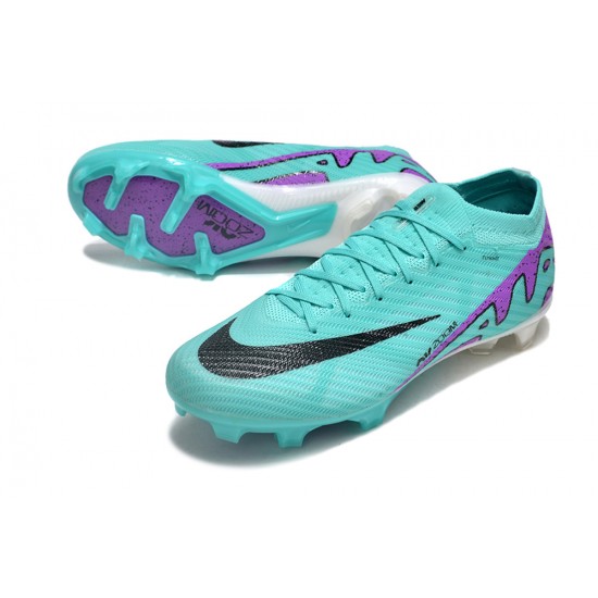 Nike Air Zoom Mercurial Vapor 15 Elite FG Low Football Boots & Shoes Ltblue Purple Black