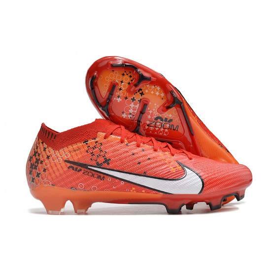 Nike Air Zoom Mercurial Vapor 15 Elite FG Low Football Boots & Shoes Red White Black Women