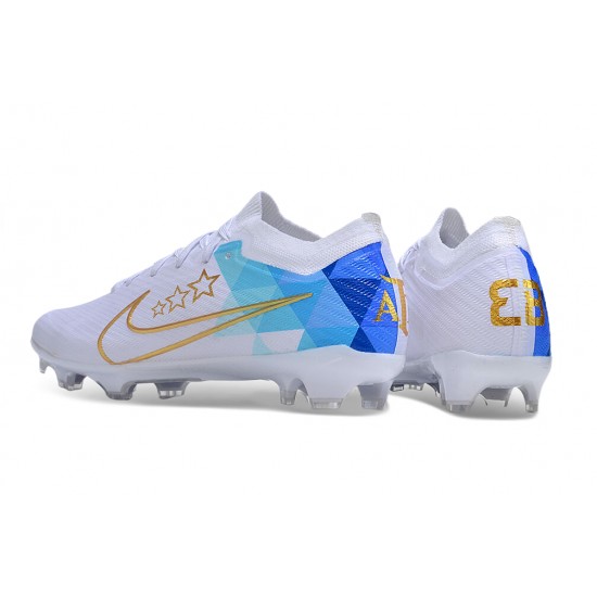 Nike Air Zoom Mercurial Vapor 15 Elite FG Low Football Boots & Shoes White Gold Blue