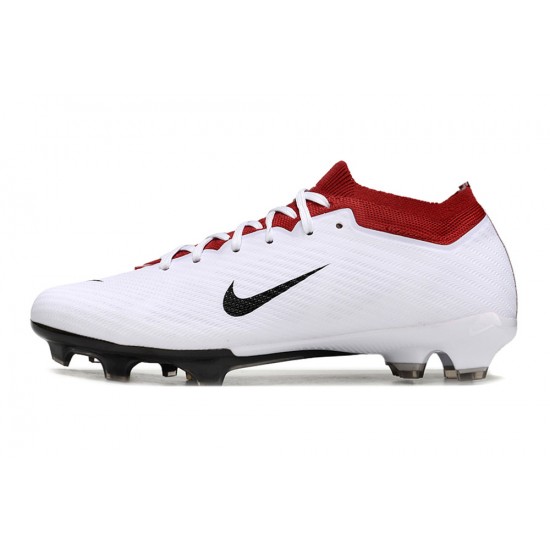 Nike Air Zoom Mercurial Vapor 15 Elite FG Low Football Boots & Shoes White Red Black