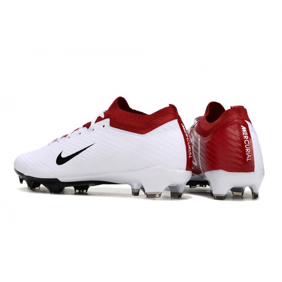 Nike Air Zoom Mercurial Vapor 15 Elite FG Low Football Boots & Shoes White Red Black