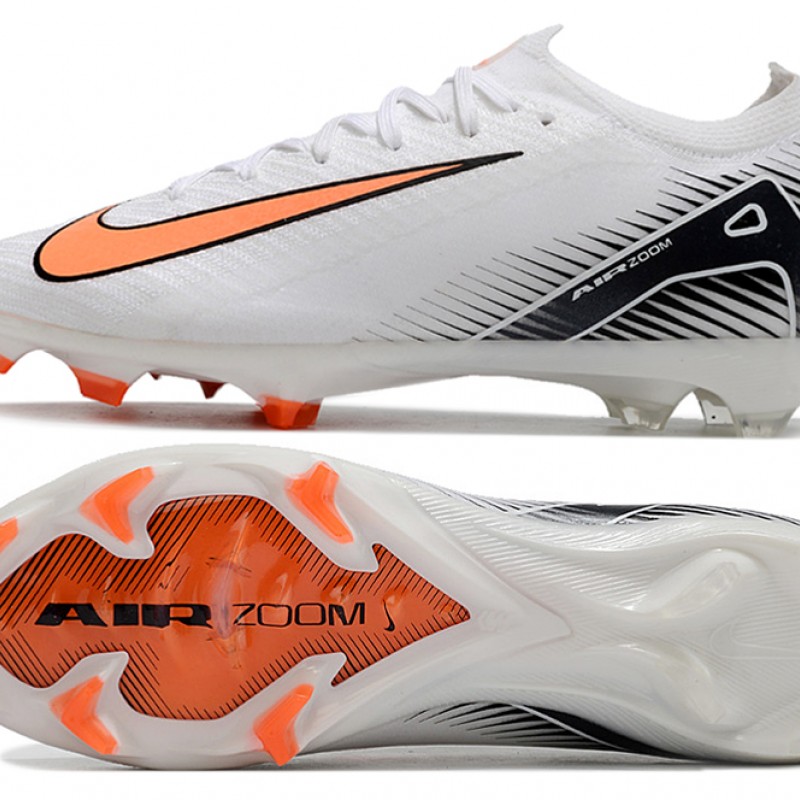 Nike Air Zoom Mercurial Vapor 16 Elite FG Low White Black Orange Football Boots & Shoes 