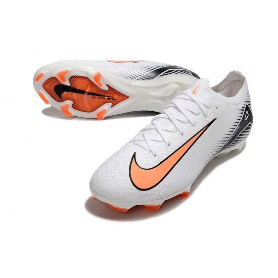 Nike Air Zoom Mercurial Vapor 16 Elite FG Low White Black Orange Football Boots & Shoes