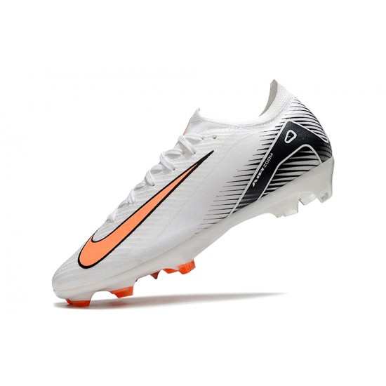 Nike Air Zoom Mercurial Vapor 16 Elite FG Low White Black Orange Football Boots & Shoes