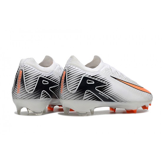 Nike Air Zoom Mercurial Vapor 16 Elite FG Low White Black Orange Football Boots & Shoes