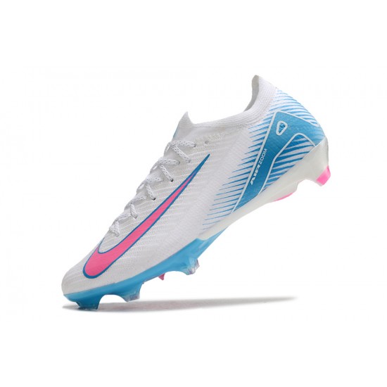 Nike Air Zoom Mercurial Vapor 16 Elite FG Low White Pink Blue Football Boots & Shoes