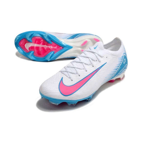 Nike Air Zoom Mercurial Vapor 16 Elite FG Low White Pink Blue Football Boots & Shoes