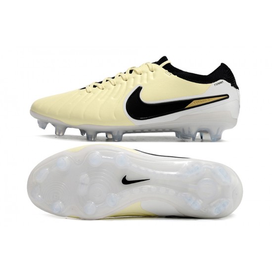 Nike Tiempo Legend 10 Elite FG Beige Black Low Football Boots & Shoes