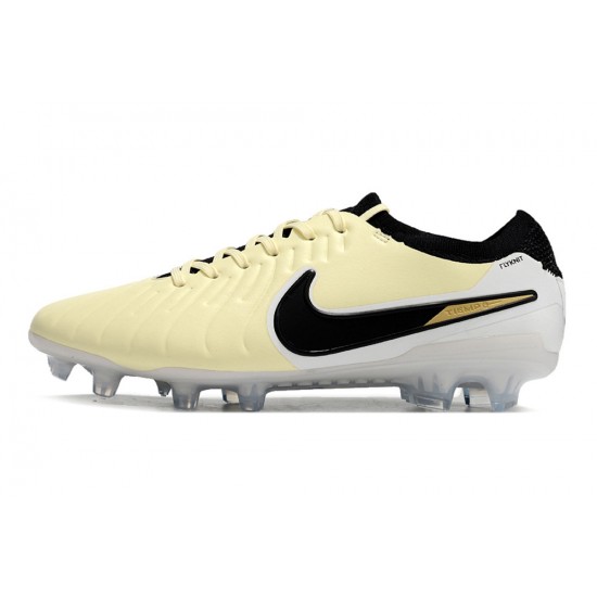 Nike Tiempo Legend 10 Elite FG Beige Black Low Football Boots & Shoes