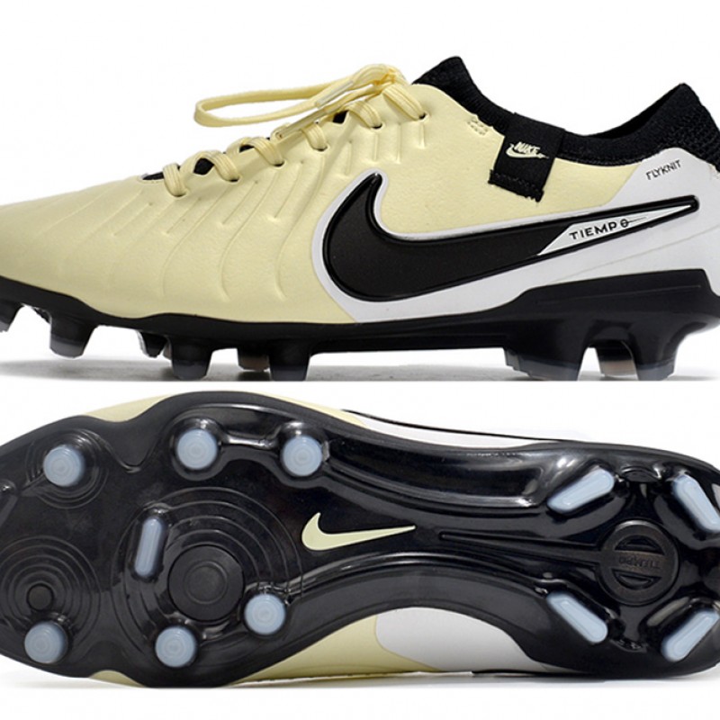 Nike Tiempo Legend 10 Elite FG Beige Black White Low Football Boots & Shoes