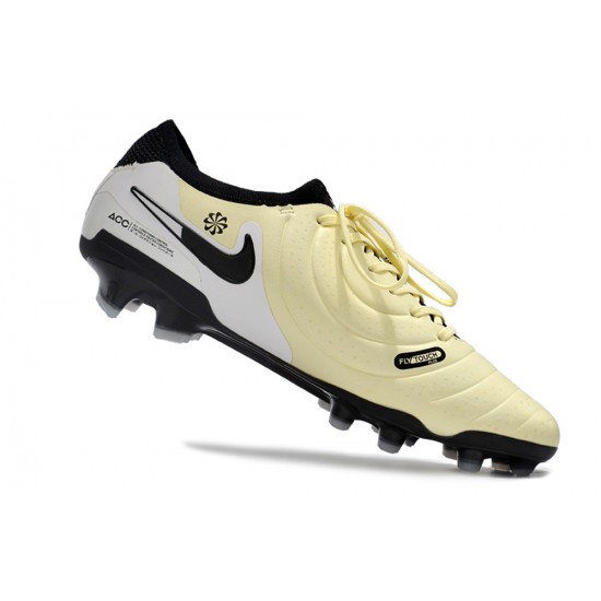 Nike Tiempo Legend 10 Elite FG Beige Black White Low Football Boots & Shoes