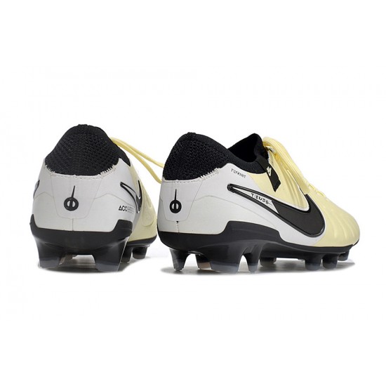 Nike Tiempo Legend 10 Elite FG Beige Black White Low Football Boots & Shoes