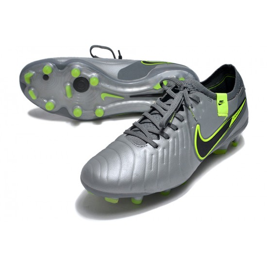 Nike Tiempo Legend 10 Elite FG Silver Green Black Green Low Football Boots & Shoes