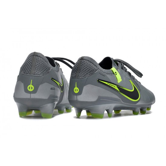 Nike Tiempo Legend 10 Elite FG Silver Green Black Green Low Football Boots & Shoes