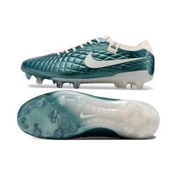 Nike Tiempo Legend 10 Elite FG White Beige Blue Low Football Boots & Shoes