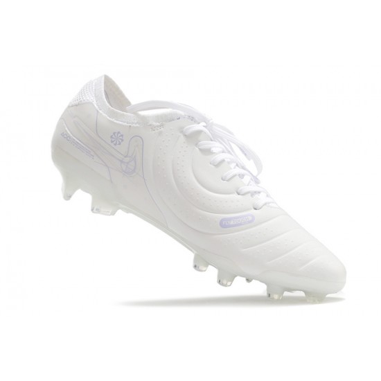 Nike Tiempo Legend 10 Elite FG White Beige Low Football Boots & Shoes