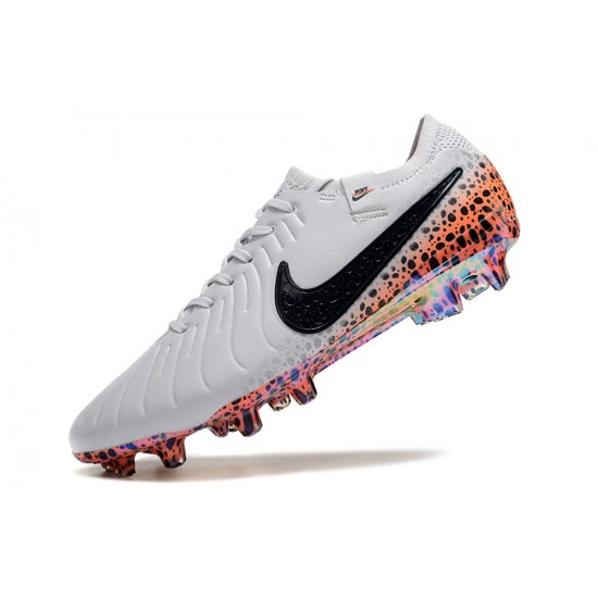 Nike Tiempo Legend 10 Elite FG White Black Gold Low Football Boots & Shoes