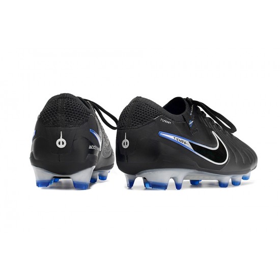 Nike Tiempo Legend 10 Elite FG White Blue Black Low Football Boots & Shoes