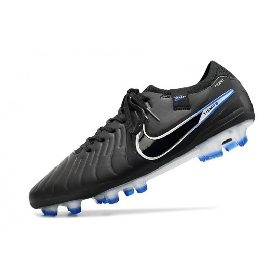 Nike Tiempo Legend 10 Elite FG White Blue Black Low Football Boots & Shoes