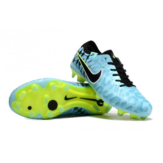 Nike Tiempo Legend 10 Elite FG Low Football Boots & Shoes Blue Black Green