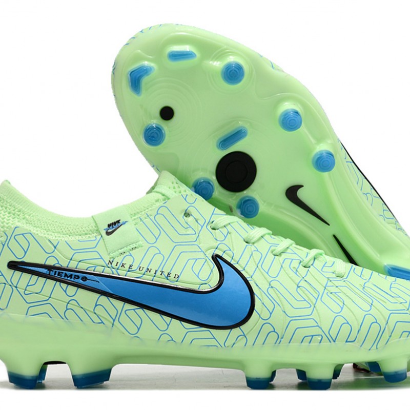 Nike Tiempo Legend 10 Elite FG Low Football Boots & Shoes Green Blue 